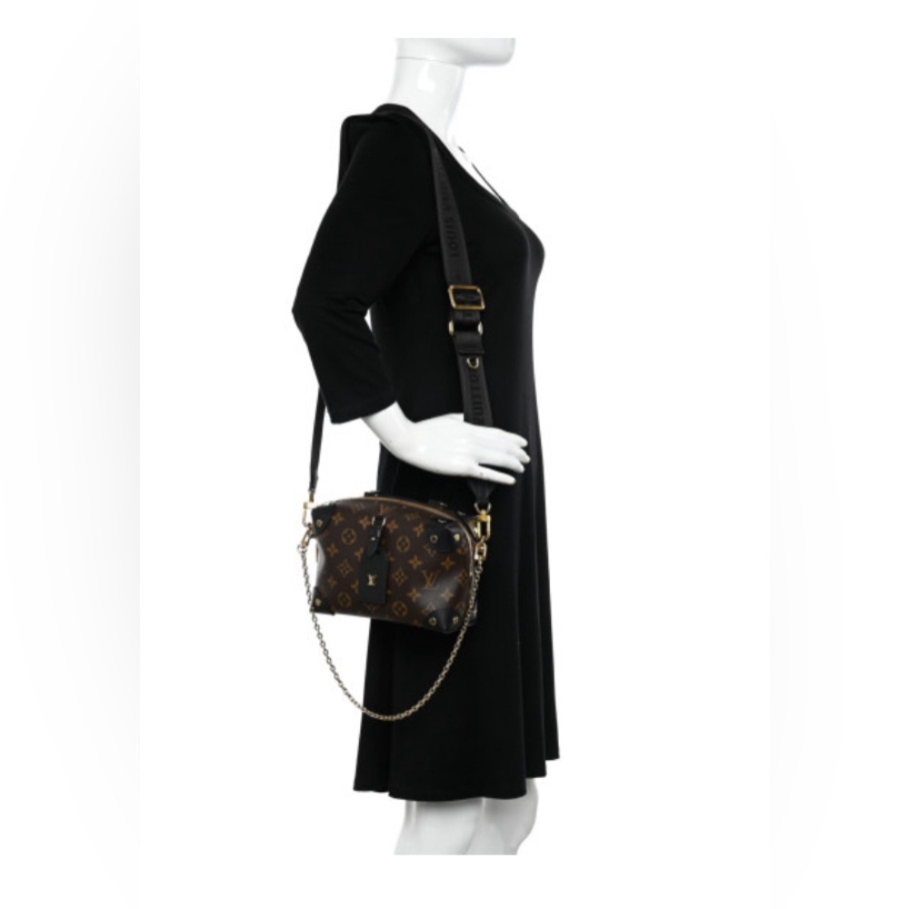 Louis Vuitton Brown Monogram Shoulder Bag with Gold Hardware